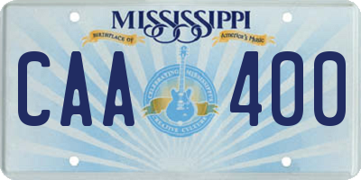MS license plate CAA400