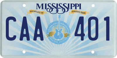 MS license plate CAA401