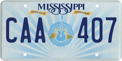 MS license plate CAA407