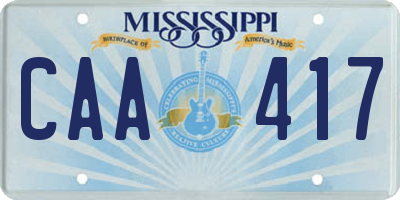 MS license plate CAA417