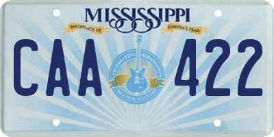 MS license plate CAA422