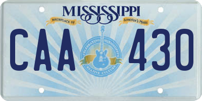 MS license plate CAA430