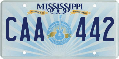 MS license plate CAA442