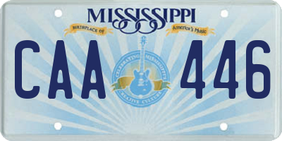 MS license plate CAA446