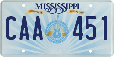 MS license plate CAA451