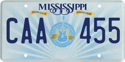 MS license plate CAA455
