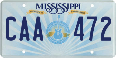 MS license plate CAA472