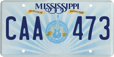 MS license plate CAA473
