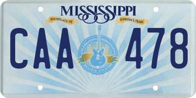 MS license plate CAA478