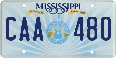 MS license plate CAA480