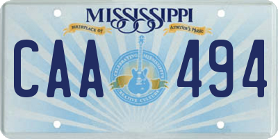 MS license plate CAA494