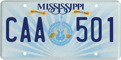 MS license plate CAA501