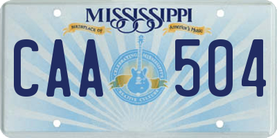MS license plate CAA504
