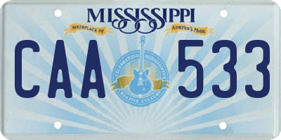 MS license plate CAA533