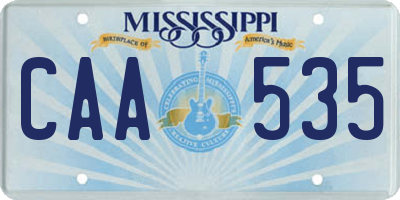MS license plate CAA535