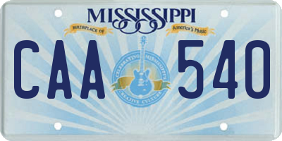 MS license plate CAA540