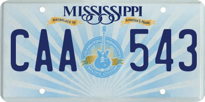MS license plate CAA543