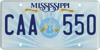MS license plate CAA550
