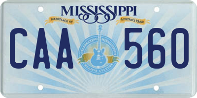 MS license plate CAA560