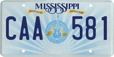 MS license plate CAA581