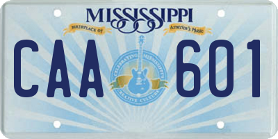 MS license plate CAA601