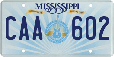 MS license plate CAA602