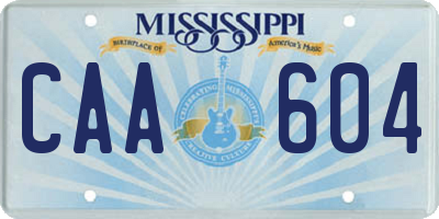 MS license plate CAA604