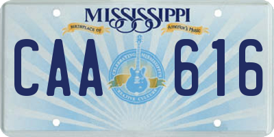 MS license plate CAA616