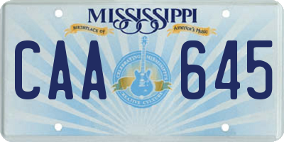 MS license plate CAA645