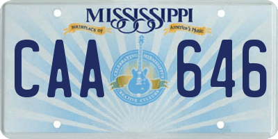 MS license plate CAA646
