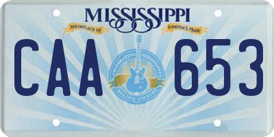 MS license plate CAA653