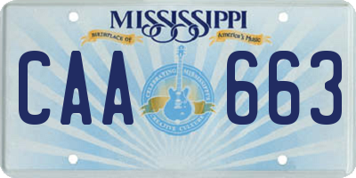 MS license plate CAA663