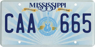 MS license plate CAA665