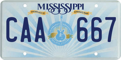 MS license plate CAA667