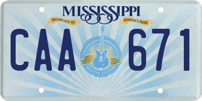 MS license plate CAA671