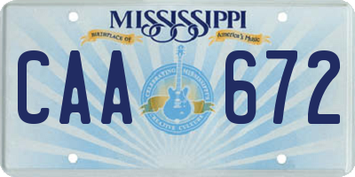 MS license plate CAA672