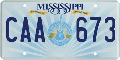 MS license plate CAA673