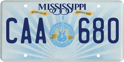 MS license plate CAA680