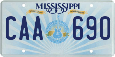 MS license plate CAA690