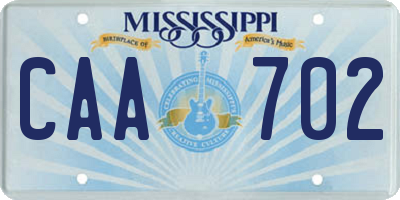 MS license plate CAA702