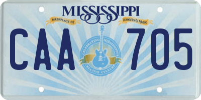 MS license plate CAA705