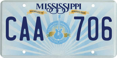 MS license plate CAA706