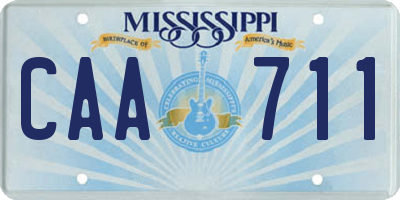 MS license plate CAA711