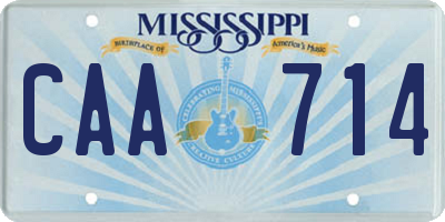 MS license plate CAA714