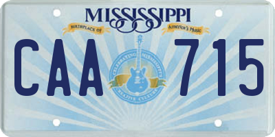 MS license plate CAA715