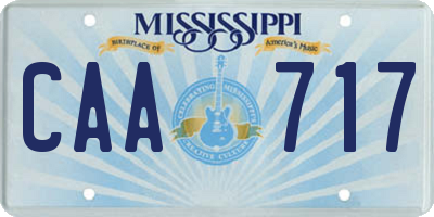MS license plate CAA717