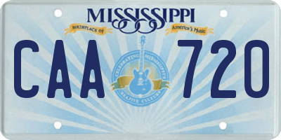 MS license plate CAA720