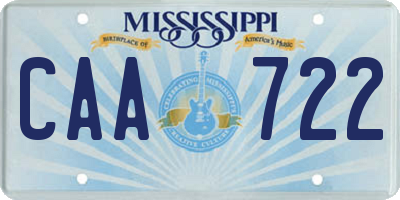 MS license plate CAA722