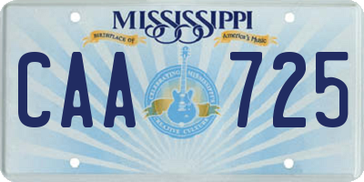 MS license plate CAA725