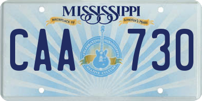 MS license plate CAA730